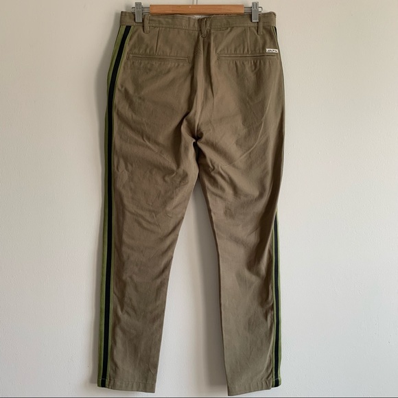 OVADIA&SONS Stripe Track Chino Pants OLIVE Black - Picture 6 of 8